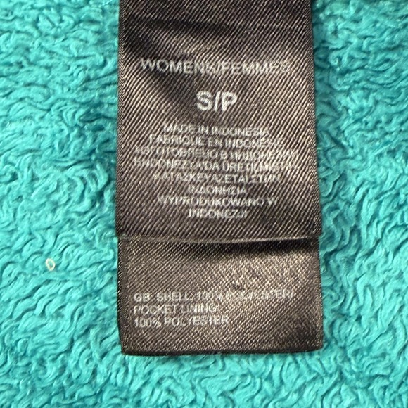 The North Face Osito Jacket Womens Small Teal Blue Fuzzy Fleece Full Zip - Picture 7 of 8